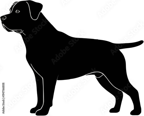 Rottweiler Dog Silhouette – Flat Vector Plotter Cut File