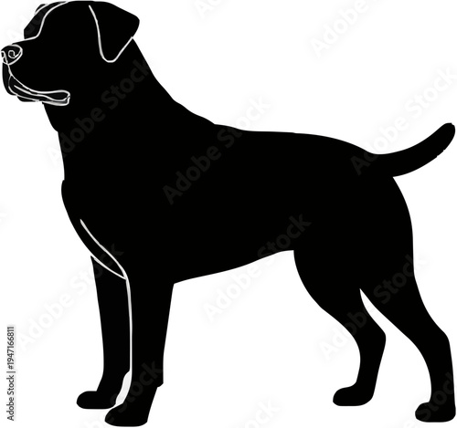 Rottweiler Dog Silhouette – Flat Vector Plotter Cut File