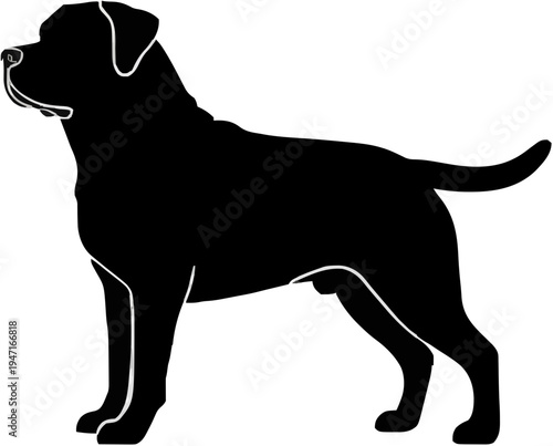 Rottweiler Dog Silhouette – Flat Vector Plotter Cut File