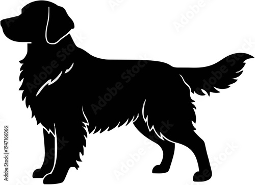 Golden Retriever Dog Silhouette – Flat Vector Plotter Cut File