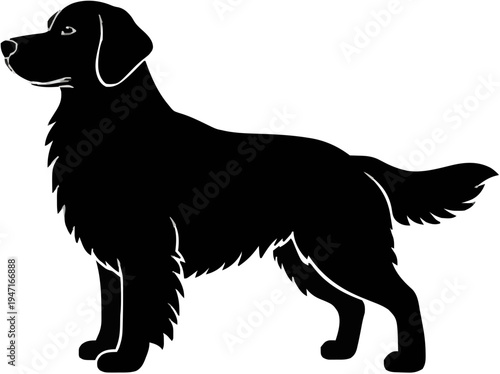 Golden Retriever Dog Silhouette – Flat Vector Plotter Cut File