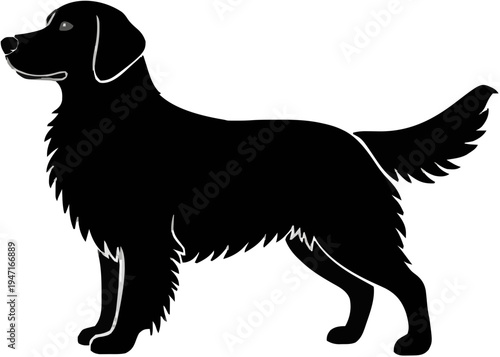 Golden Retriever Dog Silhouette – Flat Vector Plotter Cut File