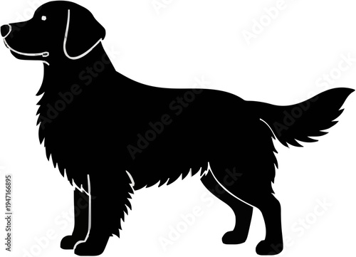 Golden Retriever Dog Silhouette – Flat Vector Plotter Cut File