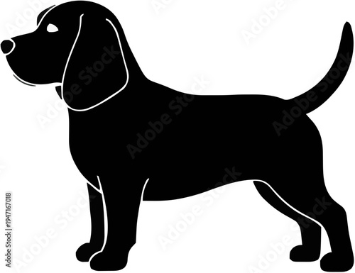 Beagle Dog Silhouette – Flat Vector Plotter Cut File