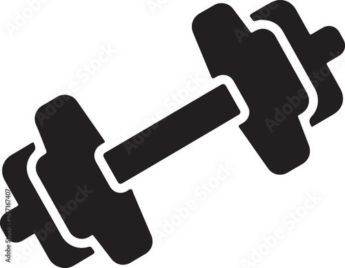Dumbbell icon graphic isolated vector illustration symbol in black color for weightlifting and fitness activities