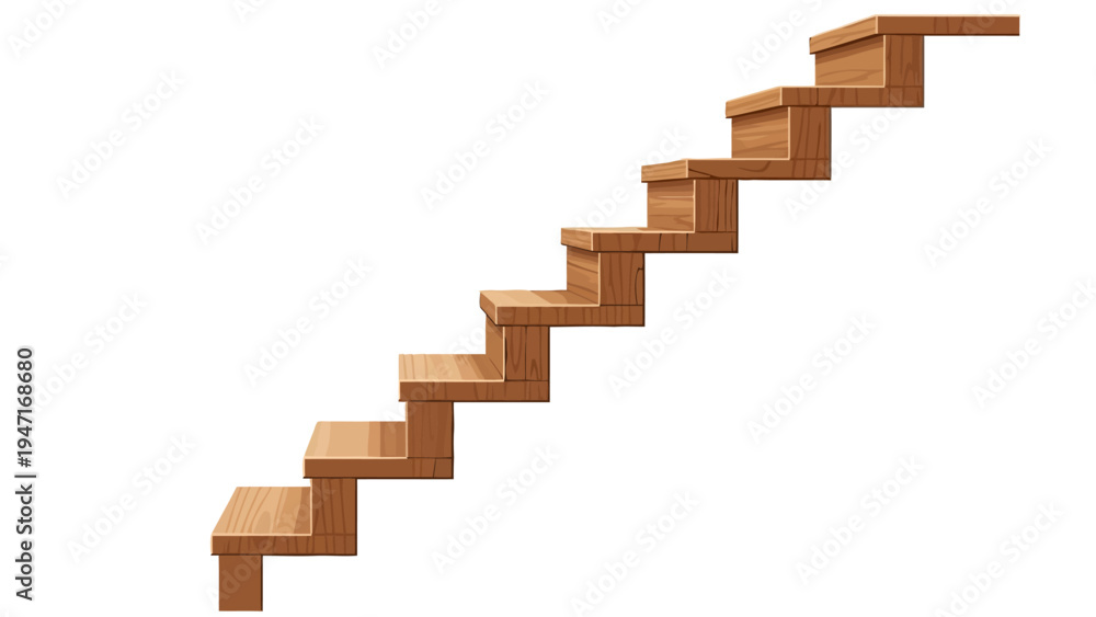 Fototapeta premium Brown Wooden Staircase Steps.
