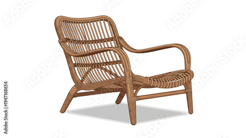 Brown Wicker Armchair Furniture.
