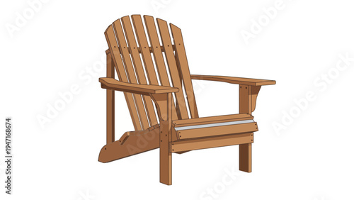 Brown Wooden Adirondack Chair.