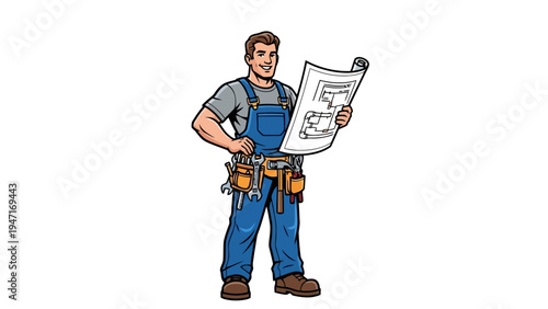 Man in Work Overalls.