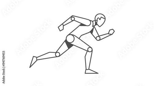 Man Running Fast Sprint.