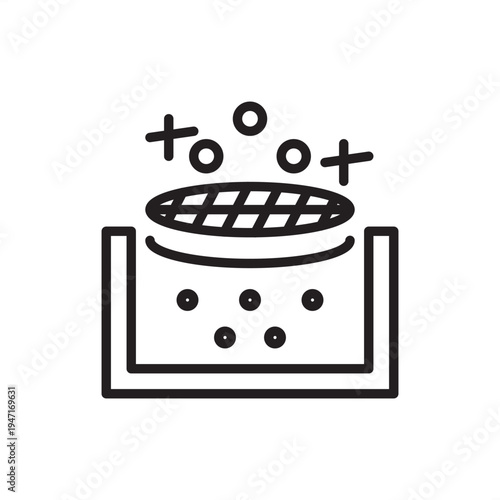 Heavy metal filter icon symbolizing water purification tech, representing industrial filtration hardware, toxic metal removal tools, wastewater treatment systems, and environmental remediation gear.