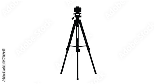 Black camera on a tripod a detailed photographic setup silhouette