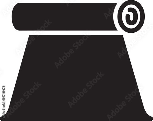 Yoga mat icon black silhouette fitness equipment for stretching exercise gym workout accessory training mat pilates gear