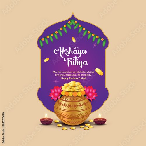 happy Akshaya Tritiya of India. abstract  vector illustration design