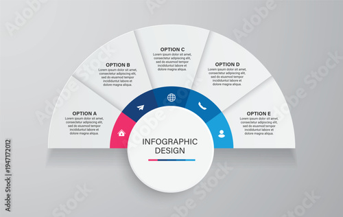 A modern infographic design template with multiple options for data visualization