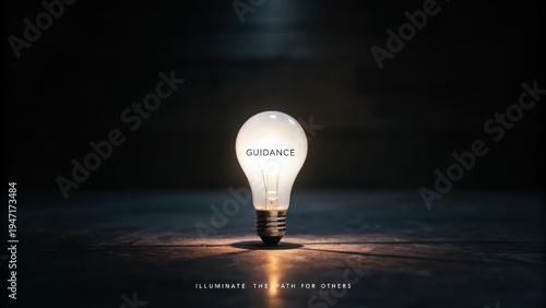 Glowing Lightbulb Offering Guidance and Illumination