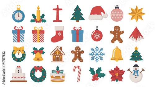 Christmas holiday collection flat