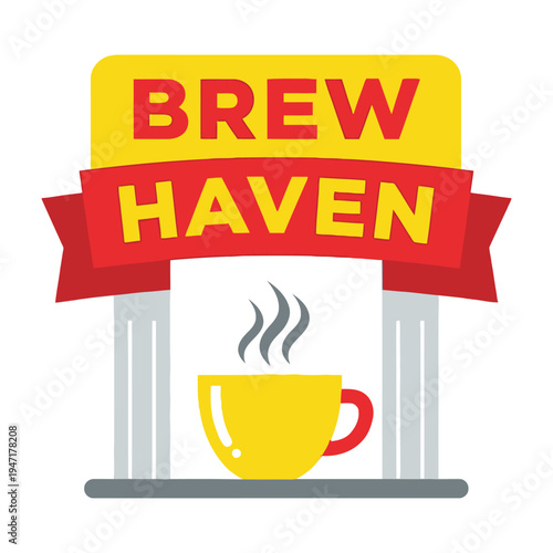 Brew haven coffee shop logo design