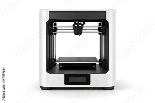 Wallpaper Mural Modern Desktop 3D Printer Front View on White Background Torontodigital.ca