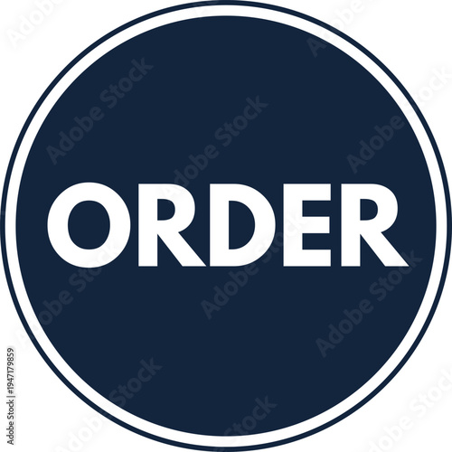 Order Circle Button Vector Illustration