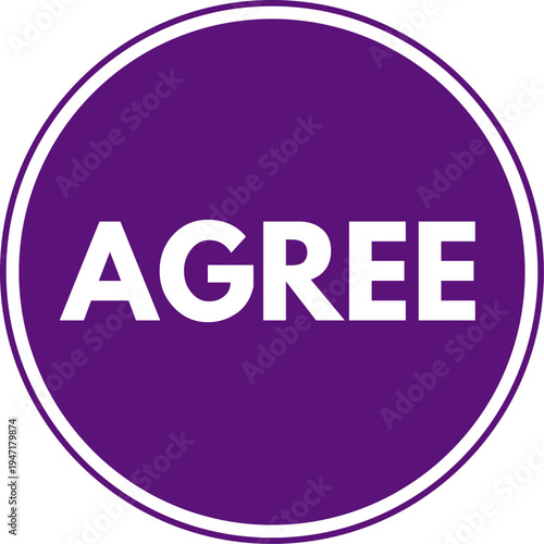 Agree Circle Button Vector Illustration
