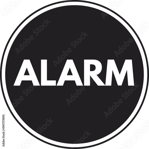 Alarm Circle Button Vector Illustration