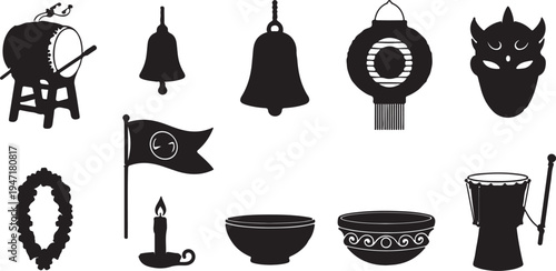 Abstract geometric patterns with intricate black and white vertical lines and shapes