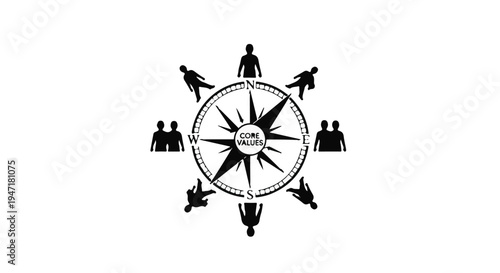 compass with people teamwork collaboration navigation