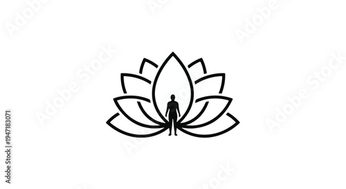 yoga meditation lotus flower logo