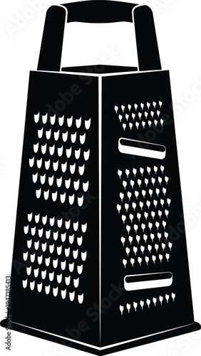 Metal kitchen grater isolated on white background shiny stainless steel cooking utensil for shredding cheese and food