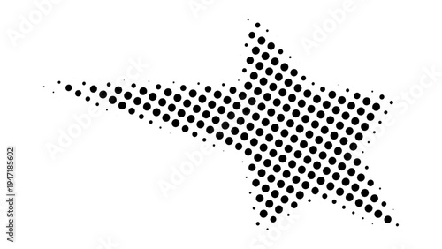 A stylized star icon created with a halftone dot pattern