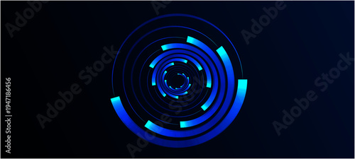 Abstract 3d sphere purple and blue neon gradient particle waves. Neon futuristic 3d sphere of blue and purple glowing digital waves and particles