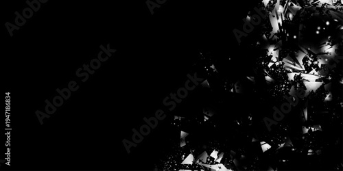 Abstract old wall surface on black background texture with white scratches and cracks. Dust and scratches design. Monochrome texture. Black and white grunge. Vector monochrome texture.