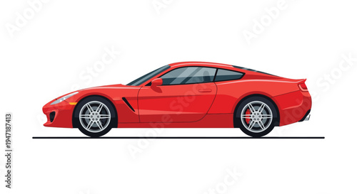 Stunning red sports car in sleek modern design on white background