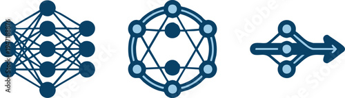 Set of 3 network connection icons vector