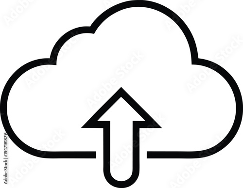 cloud icon with a small upward data transfer arrow.