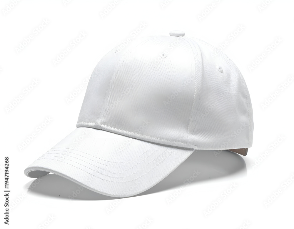 Fototapeta premium Blank white baseball cap on a white background