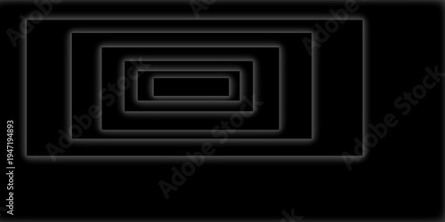 Nested Rectangles in Darkness: An artistic display of nested rectangles, each subtly outlined, creating a captivating visual effect within a field of deep black. The design evokes a sense of depth.