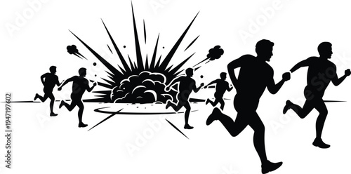 Collection of various children silhouettes playing sports and building blocks representing childhood activities physical development and early education isolated on white background.