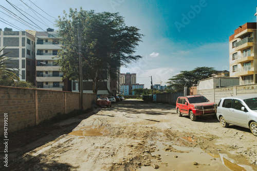 фотографія Syokimau Suburban Street – Developing Residential Area with Apartments buildings