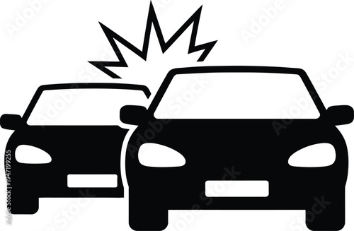 Two cars colliding with a spark effect indicating a minor accident