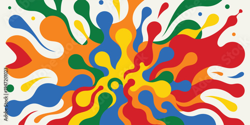 Abstract background vibrant color splash artwork, creative liquid paint explosion, dynamic colorful shape pattern, modern artistic design illustration