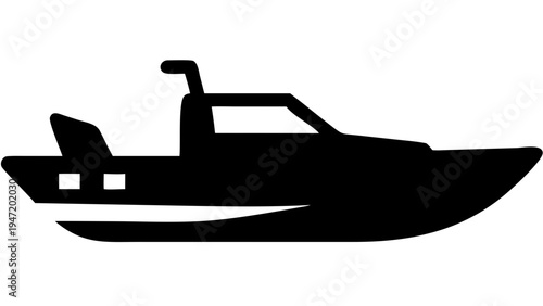 Speed boat silhouette vector icon