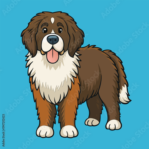 Bernese Mountain Dog cartoon illustration