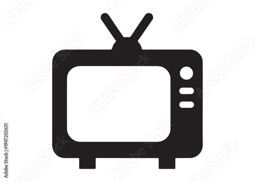 television logo silhouette vector, Vintage retro antenna television logo silhouette vector illustration, old tv logo, box tv logo, tv retro logo silhouette design on white background