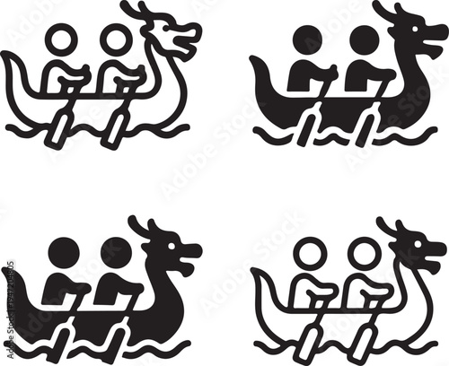 Isolated Dragon Boat Race Event Icon Design, Dragon Boat Race Event icon, Dragon Boat Race Event vector, traditional festival sport concept, cultural celebration event