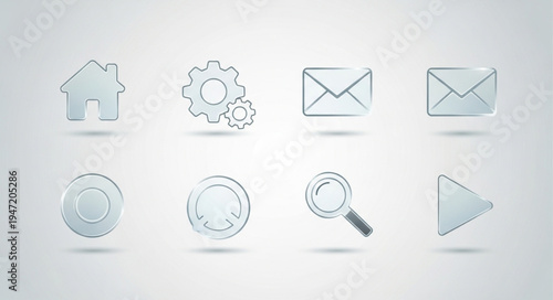 Set of clean outline icons for web and app design.