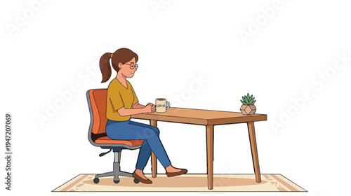 Successful business woman smiling at her office desk