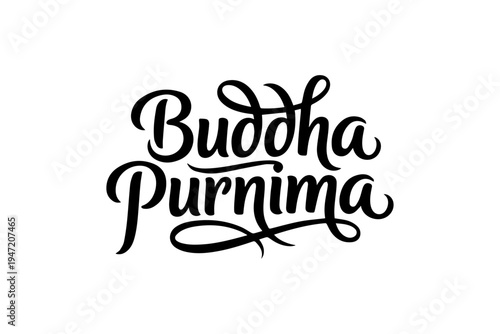 Happy Buddha Purnima Elegant Spiritual Typography Design