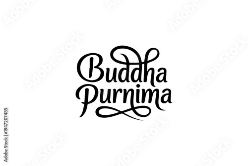 Happy Buddha Purnima Elegant Spiritual Typography Design